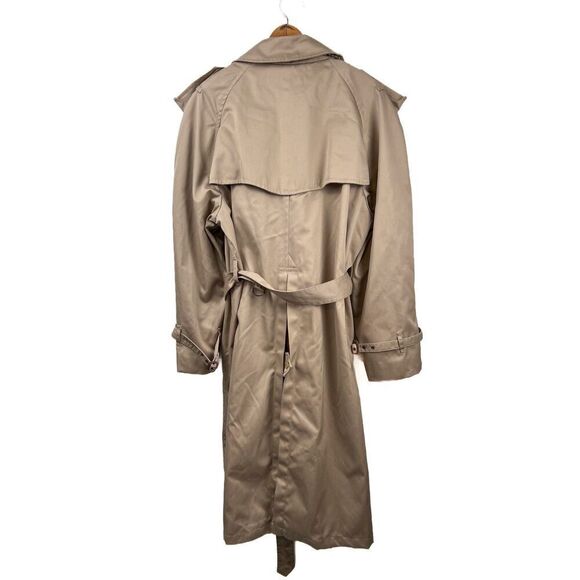 Vintage Hill and Archer Trenchcoat Tan long double breasted 44R - Picture 3 of 10